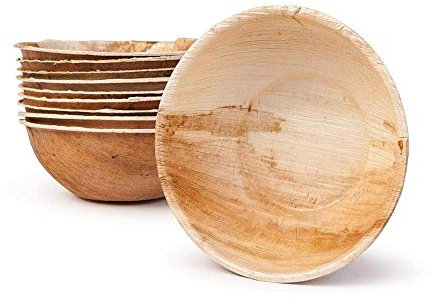 BOX And Tree–50pcs Bols Jetables 270ml Feuille de Palmier | Vaisselle Biodégradable Compostable Écologique | Idéal Mariage, Buffet, Cocktail, Amuse-Bouches