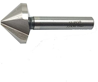 Φ35×90° 35mm Chamfering Drill Chamfer Cutter 90Degree HSS Straight Shank Chamfering End Mill Cutter Bit Countersink Drill Bit Deburring Tool Expand-Hole Drill
