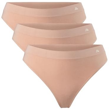 DANISH ENDURANCE Women's Seamless Bamboo Thongs Panties, Super Soft Breathable Comfortable Underwear, 3 Pack