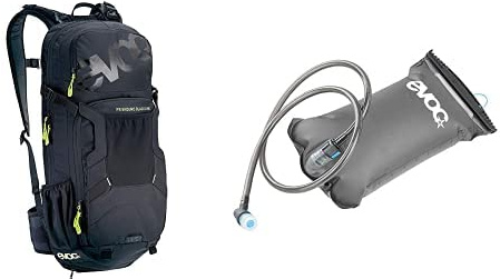 EVOC FR ENDURO BLACKLINE 16L Outdoor Protektor Backpack für Touren & Trails HYDRATION BLADDER 2L Trinkblase für den Rucksack (Größe: M/L, Rückenprotektor, Belüftungssystem), Schwarz/Carbon Grau