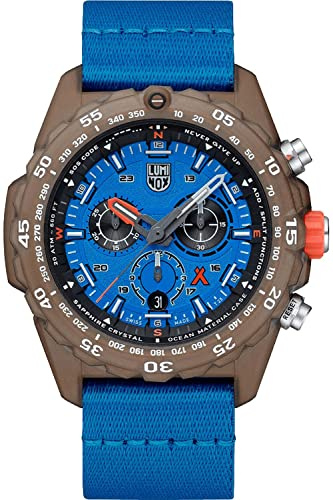 Luminox Herren Outdoor Uhr Bear Grylls Survival 3740 Eco Series in der Farbe Blau mit Ocean-Tide-Armband, Gehäusedurchmesser: 45 mm, XB.3743.ECO