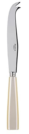 SABRE PARIS - Icône Cheese Knife - 9,4/24cm - Stainless Steel Knife - Dishwasher Safe - Pearl White
