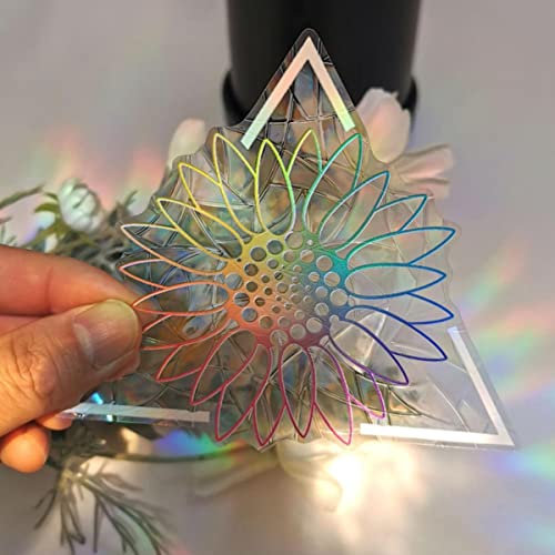 3D Regenbogen Reflektierende Aufkleber Sonnenlichtfänger Fensterbrechungsaufkleber Lichteinfangende Glasdekoration Wandaufkleber-Sonnenblume,SPANIEN