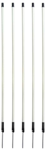 horizont StrongLine - Pali supplementari per reti da 90 cm dal suolo, lunghezza totale 105 cm, 5 pezzi, pali in fibra di vetro con punta singola, colore bianco - pali aggiuntivi per reti di vimini
