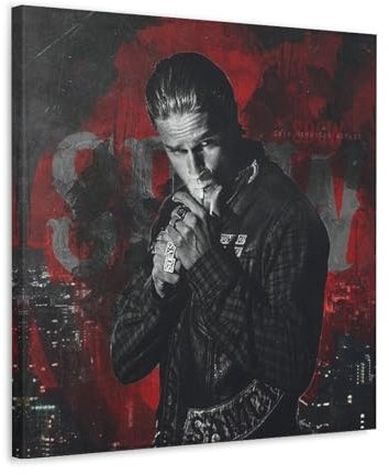 DEEBOW Jax Teller Soa Kunst-Poster, dekoratives Gemälde, Leinwand-Wandposter und Kunstdruck, modernes Familienschlafzimmer-Dekor-Poster, 40 x 40 cm