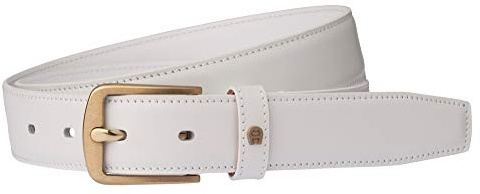 Aigner Gürtel Basic mit S-Schließe Gold 125564, Weiss 85 cm