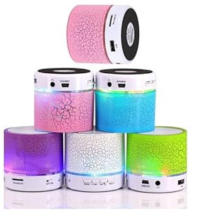 Vasara Lote 10 Mini Altavoces Altavoz Bluetooth con Luz Led y USB en Cajita de Regalo - Detalles y Regalos Invitados Bodas, Comuniones Cumpleaños Adultos Niños