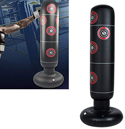 Freistehender Boxsack, 63 Zoll, Schwerer Boxsack für Erwachsene, Jugendliche, Männer, Frauen, Stand-Kickboxsack, Boxsack für Zuhause, Büro, Fitnessstudio, MMA-Boxtraining