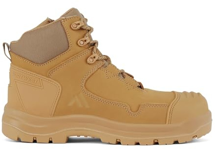 Portwest FD04 komposit tå arbetsstövel Nubuck läder medelhög höjd säkerhet dragkedja stövlar antistatisk halk olja värmebeständig PU gummisula PPE arbetskläder, BEIgE, 40.5 EU