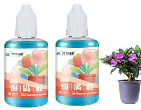 2 Stück Blumendünger Flüssig, Blühpflanzen-Flüssigdünger, Pflanzennahrung, 50 ml Innenblumen-Blütenverstärker, Blumendünger Flüssig Garten, Blumendünger Balkonpflanzen