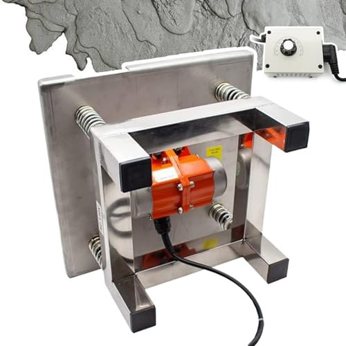 json2xml Elektrischer Vibrationstisch mit 35 x 35 cm großer Vibrationsplattform aus Edelstahl, Vibrationsplattform mit Einstellbarer Geschwindigkeit, Bankblockvibrator zum Entfernen von Blasen