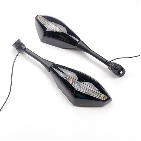 BLNETU Motorradspiegel Motorradspiegel Für CBR1000RR CBR1000RR CBR250R CBR500R CBR300R Carbon Fibe Motorrad Rückspiegel Blinker Lichter Rückspiegel Motorradspiegel(Color:Schwarz)