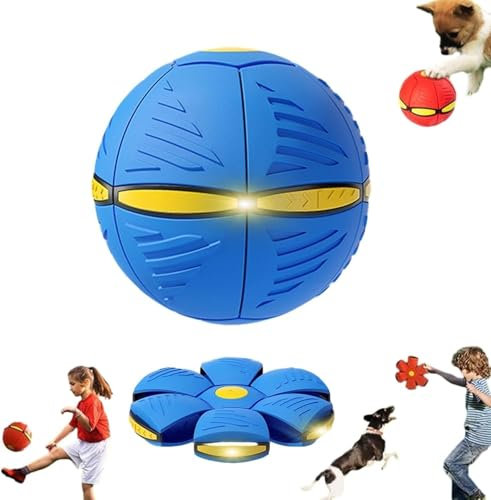 Bola de Disco para Perros, Juguete para Mascotas, Bola de platillo Volador para Perros, para Perros Grandes, medianos y pequeños, Bola de Disco para Perros, Bola de descompresión para Juegos