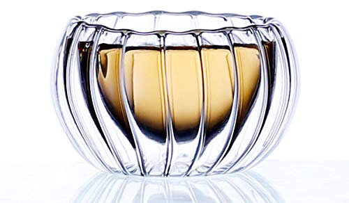 WIPPWER 6 uds./múltiples Copas de Vino pequeñas a Rayas de Calabaza de Cristal de Doble Pared a Prueba de Calor Copa de té Barata Copa de Vino de Licor