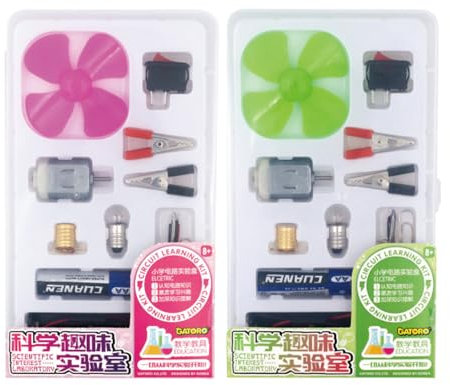 VOANZO Kit di circuiti elettrici educativi per progetti scientifici - 28 Pezzi Kit di Motori elettronici di apprendimento Montessori per attività Fai da Te ed esperimenti in Classe