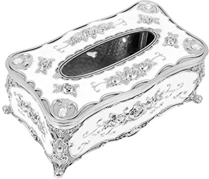 Cabilock Eleganter Tissue Box Cover Im Europäischen Stil Geprägtes Muster Praktische Serviettenbox Für Auto Büro Wohnzimmer Langlebiger Taschentuchhalter Einfach Zu Reinigen Stilvolle Tisch