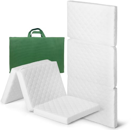 EPSELIA Materasso Lettino per Bambini Pieghevole con Borsa per Viaggio o Campeggio, cm 60x120 H6 Certificato Antisoffoco EN16890:2017 Poliuretano con Fori CertiPUR™ OEKO-TEX®