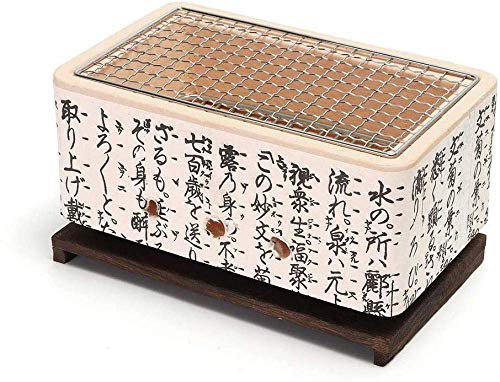 Hibachi - Barbecue da tavolo in ceramica giapponese, mini fornello a carbonella, per barbecue Yakitori, campeggio all'aperto e falò, portatile e compatto, per un'autentica esperienza di barbecue