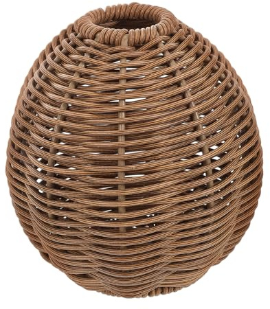 Alipis Flores De Tejido De Jarrón Cesta Florero Maceteros Rústicos Jarrón Estilo Boho Florero para Decoración del Hogar Maceta Seca Florero Pequeño Mimbre De Imitación De Plástico Brown