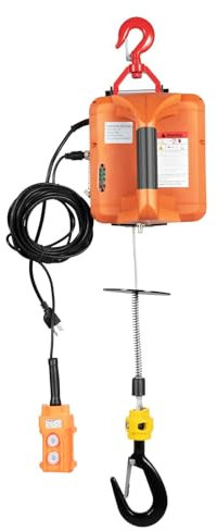 SAYEYBU Cabrestante EléCtrico, Cabrestante EléCtrico PortáTil, GrúA EléCtrica, para Garajes, Almacenes Y FáBricas, ElevacióN Y Remolque,Naranja
