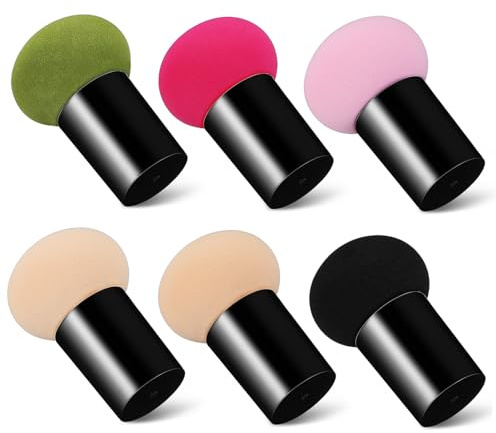 BESPORTBLE 6pcs Makeup Sponge Cleaner Foundation Sponge Powder Puff Handle Cosmetics Makeup Pack for Blending