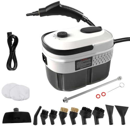 Pulitore a vapore manuale, 2500 W, 3 bar, serbatoio da 1400 ml, 3 livelli, dispositivo di pulizia ad alta temperatura e alta pressione per auto, finestre, cucina, pavimento, mobili