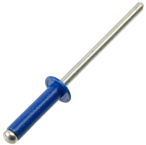 AERZETIX - 60 remaches ciegos Ø4x16 mm cabeza plana en aluminio/acero RAL 5010 azul | fijación rápida para chapa, perfiles y ensamblajes metálicos