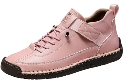 Ortopediska skor män sommar, fritidsskor herr slip-on komuskler mjuk sula slip-skor mode utomhusskor vattentäta arbetsskor halkfria vandringsskor lätta herrskor, ROSA, 36 EU