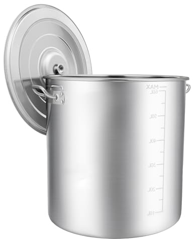 Soppgryta, 70 l rostfritt stål kastruller med lock, maximal temperaturbeständighet 650 °C, för gasspis, elektrisk spis, induktionshäll