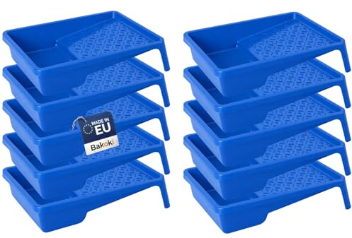 BAKOKI 10 bandejas de Pintura de 25 x 33 cm, para Pintura de Pared, Bandeja de plástico Azul, Ancho 25 cm, Longitud 33 cm, Accesorios de Pintura, Suministros de Pintura