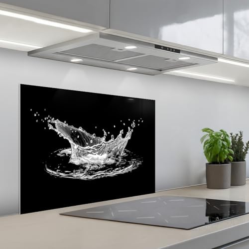 KitchenYeah© Credence Adhesive Pour Cuisine Panneau Mural Adhesif Fond | 50x70 cm - Hotte Plaque Pvc Murale Peel And Stick Protege Mur Eau - Éclaboussure - Noir