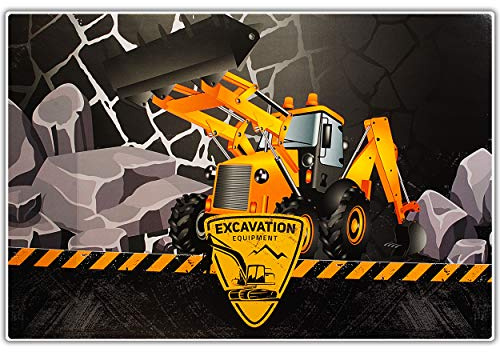 alles-meine.de GmbH XL große - Schreibtischunterlage/Unterlage - Baustelle - Bagger & Radlader - 60 cm * 40 cm - abwischbar - Schreibunterlage - Tischunterlage/Knetunterlage ..