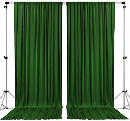 AK TRADING CO. 10 fot x 10 fot polyester bakgrund draperier gardiner paneler med stångfickor – bröllopsceremoni fest hem fönsterdekorationer – dalgrön