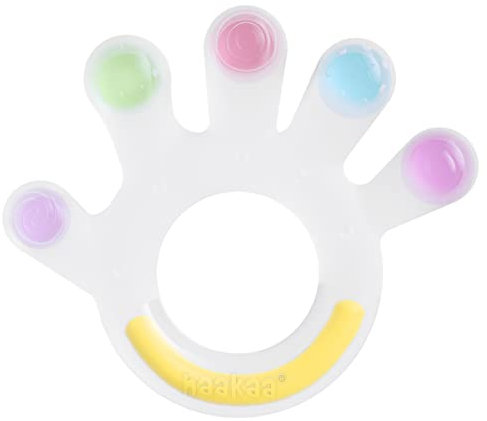 Haakaa Beißspielzeug für Baby, Silikon Beißringe für Babys ab 3 Monate, Baby Beißspielzeug Kauspielzeug, BPA frei Transparent + Farbe