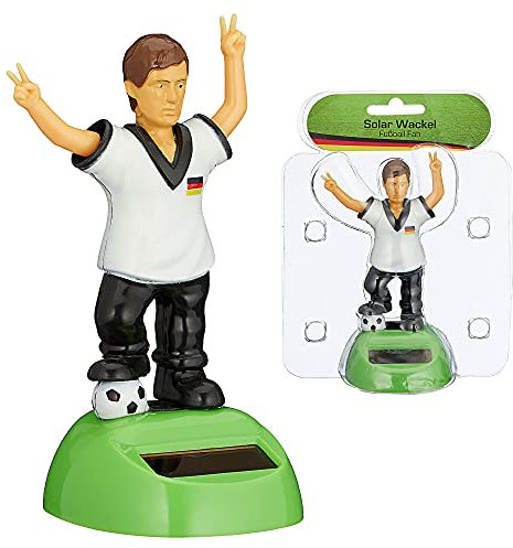 Cepewa Fanartikel WM EM │Wackelfigur solarbetrieben │Fanmeile Public Viewing │schwarz rot Gold (1 x Solar Wackelfigur)