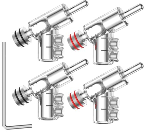 Viborg 4X Banana Plugs Rhodium Plated 45° Angled Screw Locking Speaker Connectors for Sound Systems