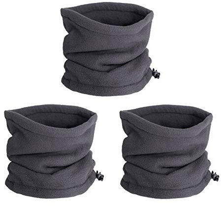 Golden Apple 3 st vinter halsvärmare halsvärmare halsvärmare fleece skidåkning cykling vindtät balaclava halsduk för män kvinnor, Mörkgrått, en storlek
