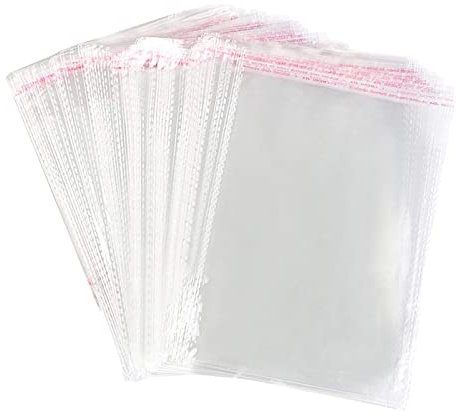 300 Stück 15 * 22CM Selbstklebend Plastiktüten Klein Tütchen Cellophantüten Flachbeutel Transparent Geschenktüten für Süßigkeiten Plätzchen Gebäck Schoolade Lutscher Schoolade