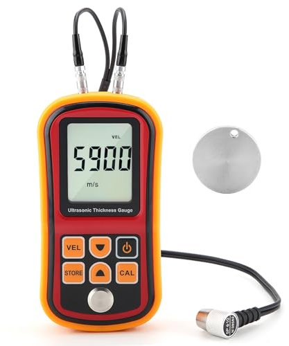 Agatige GM100 Digital Ultrasonic Thickness Gauge Meter, 1.2‑300mm Steel Width Testing Monitor, Digital Pipes Thickness Gauge Meter with LCD Display for Work at Heights, 15*8*3.2cm/5.9 *3.2*1.3in