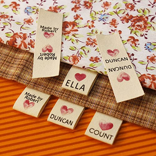 Benutzerdefinierte Kleidung Etiketten, Handmade label stoff personalisiert,handmade stofflabel kleideretiketten, kleider etiketten (In der Hälfte gefaltet,15 x 50mm)