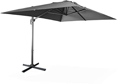 Alice's Garden - Parasol déporté rectangulaire 3x4 m - Wimereux - Gris - Parasol excentré inclinable dans 6 positions. rotatif à 360°.
