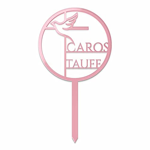 Cake Topper mit individueller Gravur - ideal für die Torte für eine Taufe, Kommunion oder Konfirmation | aus hochglänzendem Acrylglas