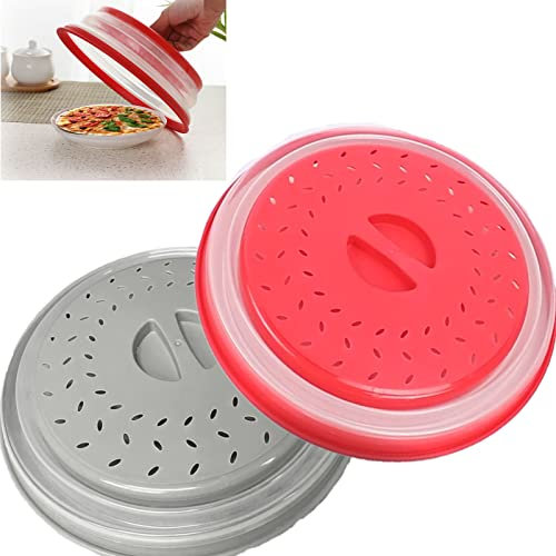 MRMIAN 2 Pièces Couvercle Micro Ondes, Housse Anti-Éclaboussures pour Micro-Ondes, Housse Pliable pour Micro-Ondes, Peut Être Utilisé comme Panier à Fruits Et Légumes/Couvercle pour Micro-Ondes