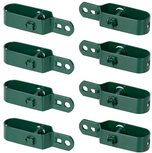 Vigormat Tendifilo in Metallo Plastificato per Recinzione, Rete, Stendibiancheria, per Pali da Giardino (Verde, 8 Pz)
