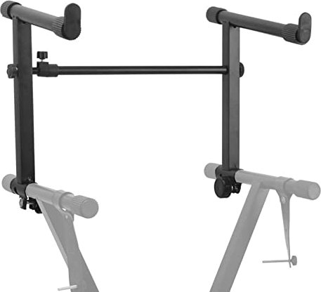 Pomurom Erweiterung für Keyboardständer, Keyboard Ständer Extension aus Metall, Höhenverstellbarer, E-Piano-Ständer Erweiterung, Platzsparend, Keyboard Ständer Aufsatz für Heimstudio