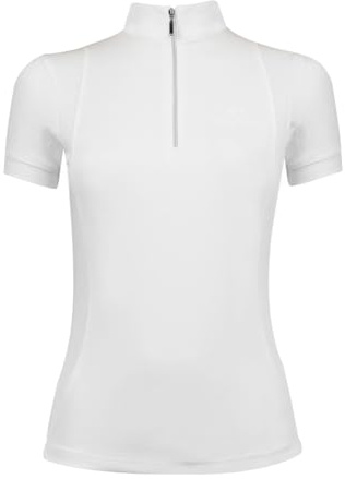 e EQUITYUM T-Shirt Concorso Donna Cassandra, vestibilità Aderente, Leggera e Confortevole, Ideale per l’Equitazione (M, Bianco)