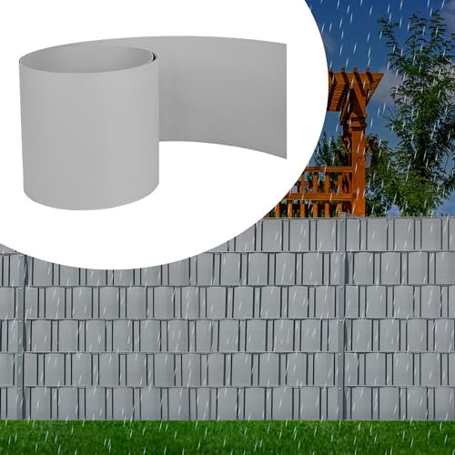 CEEDIR 10 Stück Hart PVC Sichtschutzstreifen für Doppelstabmatten 25m x 19cm Gartenzaun Zaunfolie Windschutzblickdicht Blickdicht Balkon, Grau