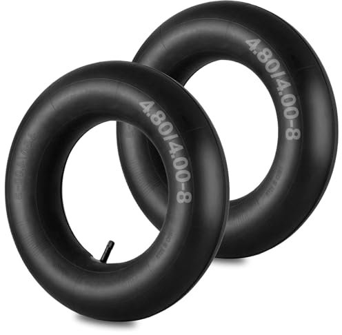 AZIEMARS 2 Pack 4.80/4.00-8 Heavy Duty Replacement Tire Tube 4.80-8 Tire Inner Tubes For Wheelbarrow wheel barrow Garden Carts Lawn Mowers Tillers Unicycles Agricultural Tiller and More