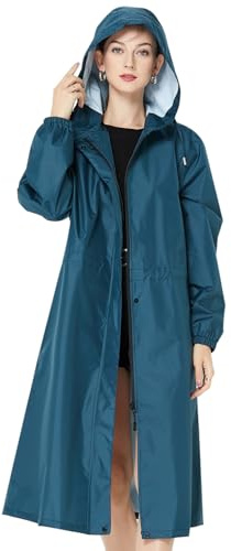 LHHMZ Women Waterproof Rain Poncho Lightweight Outdoor Rain Jacket Windbreaker Packable Long Rain Jacket Rainwear