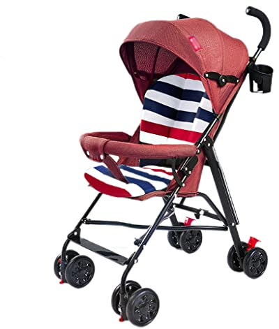 ZONABSQQ Kinderwagen Leichter Kinderwagen, bequemer Kinderwagen, Gurt, bequemes Pedal, Regenschirm-Kinderwagen für die Reise, Kinderwagen Komfort und Sicherheit